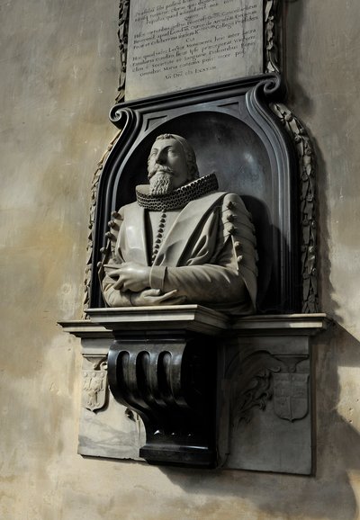 Memoriale a Hugo Barker, 1632 da Nicholas Stone