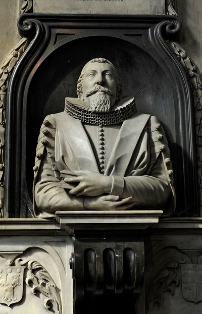 Memoriale a Hugo Barker, 1632 (marmo) da Nicholas Stone