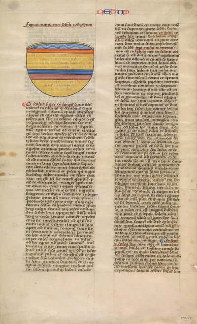 Mare di bronzo, una delle sei foglie illustrate dalla Postilla Litteralis, ca. 1360-1380 da Nicholas of Lyra