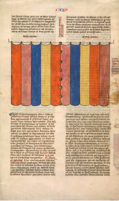 Tenda del Tabernacolo, una delle sei foglie illustrate dalla Postilla Litteralis..., ca. 1360-1 da Nicholas of Lyra