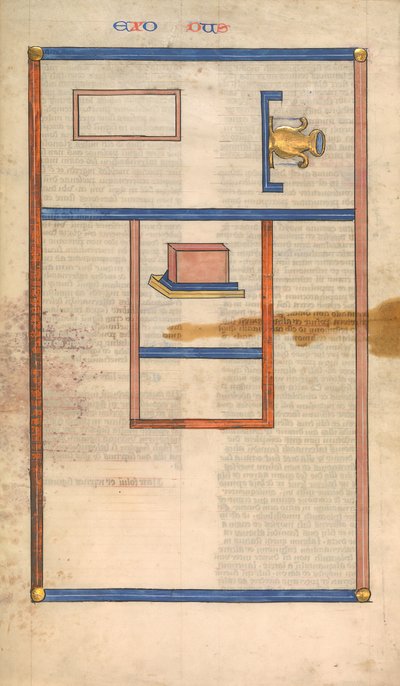 Piantina del Tabernacolo, una delle sei foglie illustrate dalla Postilla, ca. 1360-1380 da Nicholas of Lyra