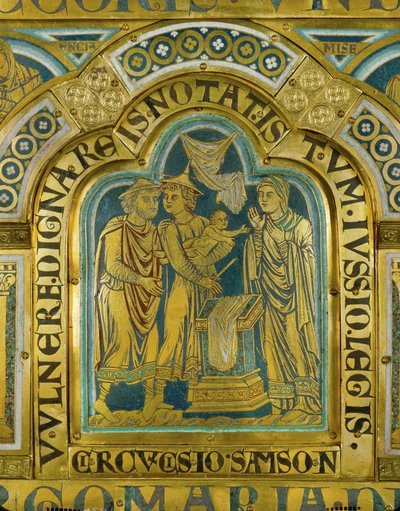 La circoncisione di Sansone ... (smalto su rame dorato) da Nicholas of Verdun