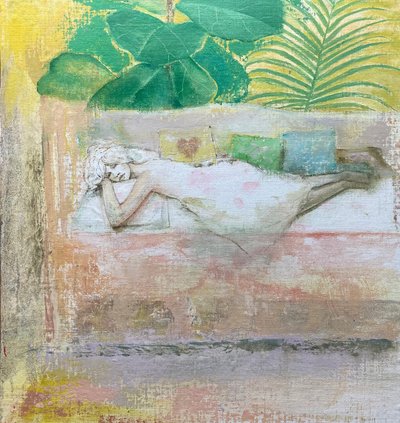 Daybed, 2022-23 (olio su tavola) da Nick Williams