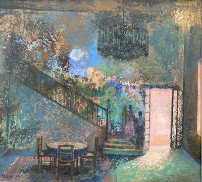 Luna piena, 2019-23 (olio su tavola) da Nick Williams