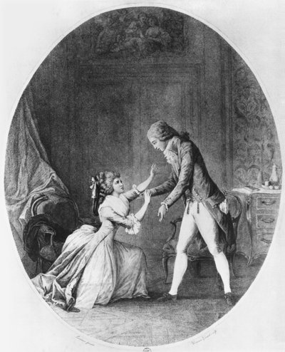 Valmont seduce Madame de Tourvel, illustrazione da 
