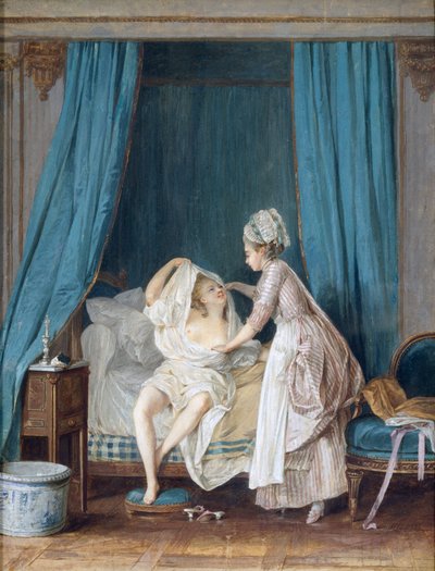 Signora che si alza dal letto, 1776 da Niclas II Lafrensen