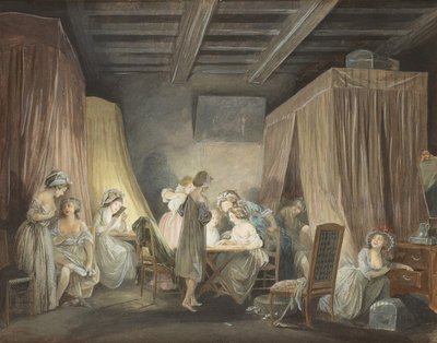 Le Coucher des Ouvrières en Modes, 1788 da Niclas Lafrensen