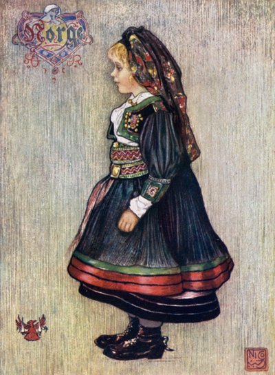Ragazza di Saetersdalen in costume nazionale da Nico Jungman