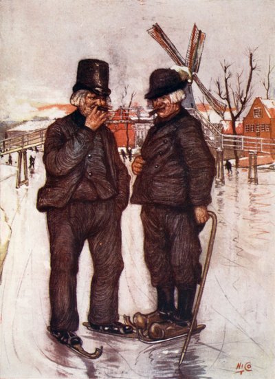 Vecchi olandesi sui pattini, 1904 da Nico Jungman
