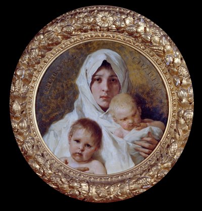 Allegoria della carità Donna con due bambini da Nicolo Barabino