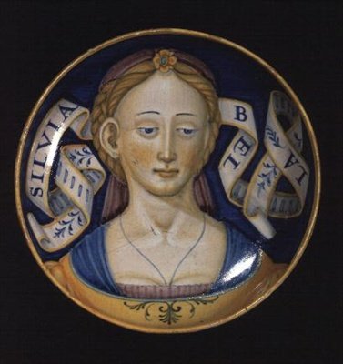 Maiolica Coppa, dalla serie Belle donne, 1525 da Nicolò Pellipario