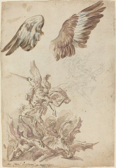 Studi per San Michele che sconfigge gli angeli ribelli da Nicolò Ricciolini