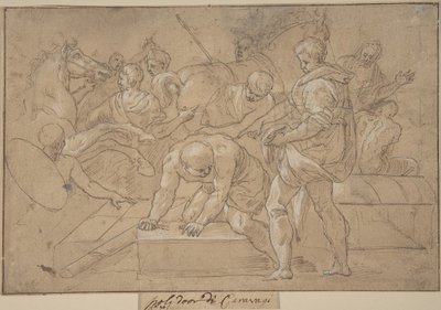 Studio di composizione di scena storica per Chapelle de Guise da Nicolò dell