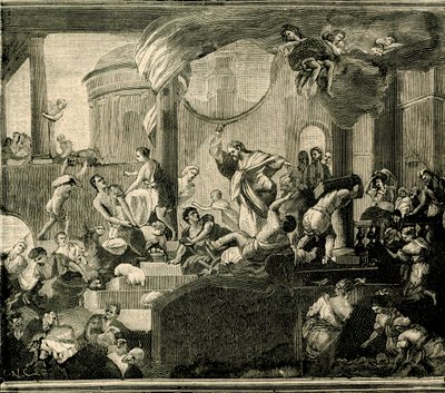 Gesù scaccia i mercanti dal Tempio, olio su tela di Nicola Malinconico (1663-1721), Basilica di Sant