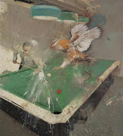 Biliardo con un gallo da Nicola Pucci