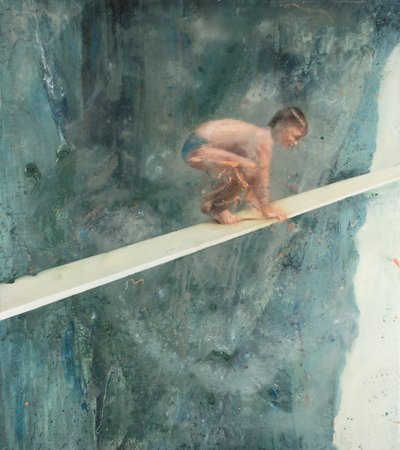 Bambino a bordo, 2017 (olio su tela) da Nicola Pucci