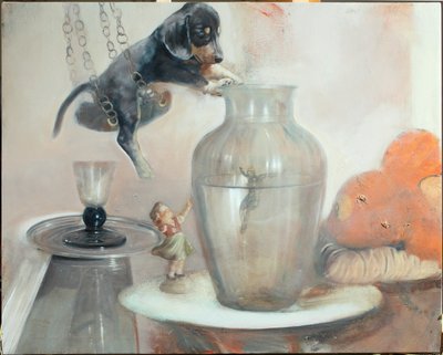 Cane con vaso da Nicola Pucci