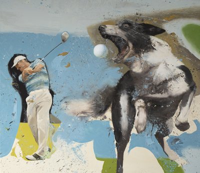 Golfista con cane, 2023 da Nicola Pucci