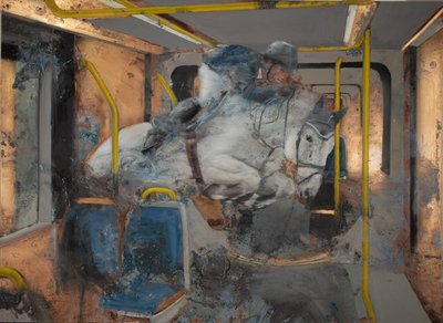 Cavallo bianco salta su un treno, 2023 da Nicola Pucci