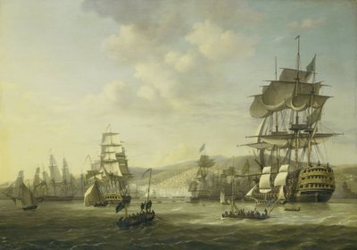 La flotta anglo-olandese nella baia di Algeri che sostiene l