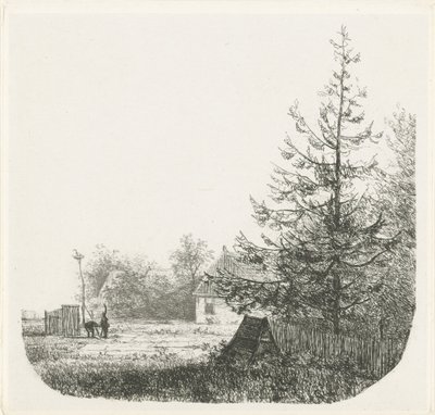 Paesaggio boscoso con nido di cicogne da Nicolaas Johannes Roosenboom