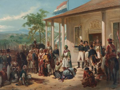 La sottomissione del principe Dipo Negoro al generale De Kock da Nicolaas Pieneman
