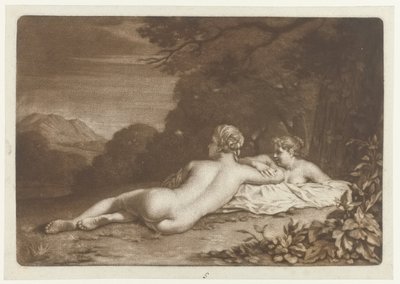 Paesaggio con due ninfe da Nicolaas Verkolje