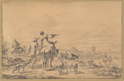 Pastore in un paesaggio italiano da Nicolaes Berchem