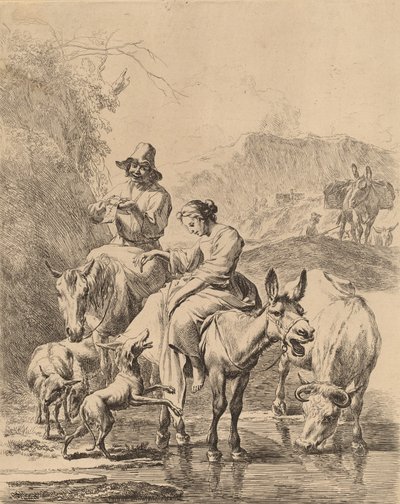 Pastorella su un asino da Nicolaes Berchem