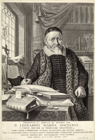 D. Leonardus Marius Goezanus, pub. 1654 (incisione) da Nicolaes Cornelisz (c.1592 1655) Moeyaert