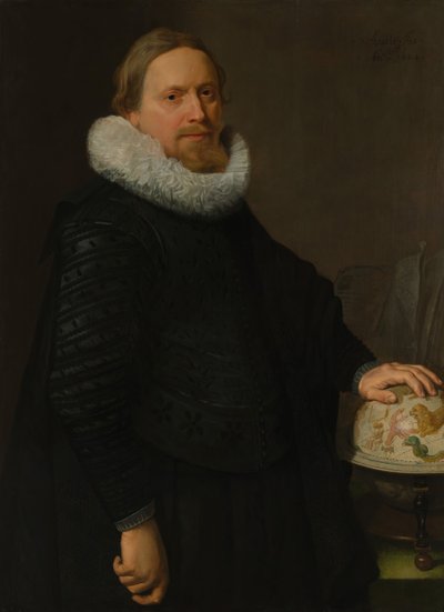 Uomo con globo celeste, 1624 da Nicolaes Eliasz Pickenoy