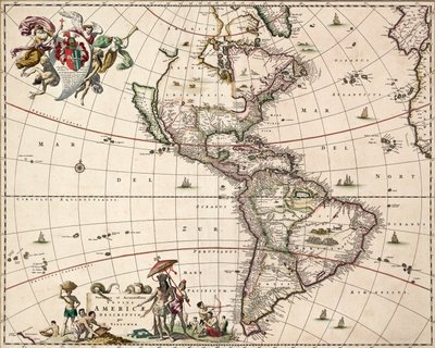 Carta delle Americhe, c.1671 da Nicolaes Jansz (1586 1652) Visscher