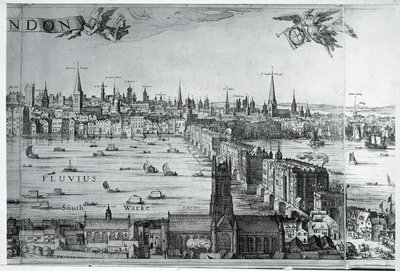Regno Unito, Inghilterra, veduta della Città di Londra con il London Bridge da Nicolaes Jansz (1586 1652) Visscher