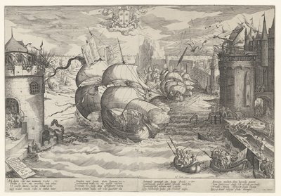 Conquista di Damiate e il superamento della catena, 1219 da Nicolaes Jansz. Clock