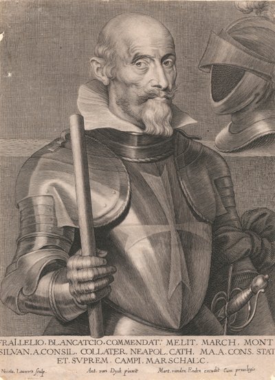 Frai. Lelio Blancatcio, Commendat. Merlit March, Mont. Silvan. Aconsil. Collater. Neapol. Cath. Ma. a. Cons. Stat et. Suprem. Campi, Marschalc. da Nicolaes Lauwers