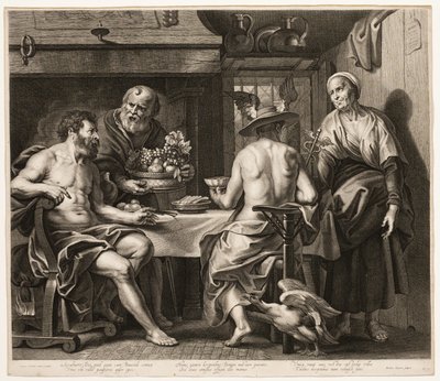 Giove e Mercurio con Bauci e Filemone da Nicolaes Lauwers