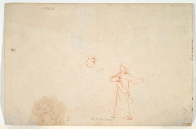 Abramo che Ospita gli Angeli (recto); Donna in Piedi e Studio di una Testa (verso) da Nicolaes Maes
