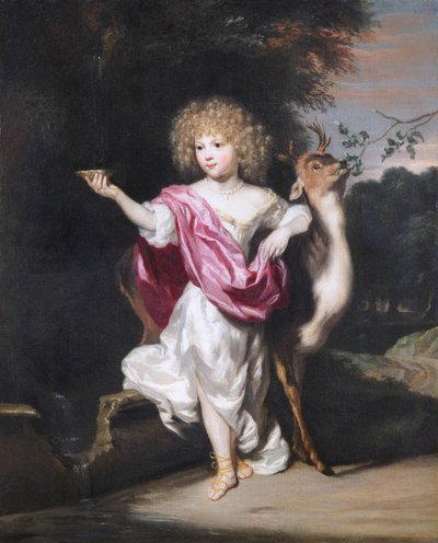Ritratto di bambina con un cervo da Nicolaes Maes