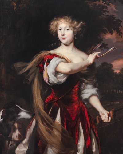 Ritratto di una signora come Diana, c.1670-90 da Nicolaes Maes