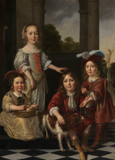 Ritratto di quattro bambini da Nicolaes Maes