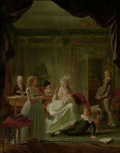 Ritratto di Aernout van Beeftingh, sua moglie Jacoba Maria Boon e i loro figli da Nicolaes Muys