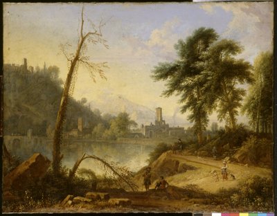 Paesaggio italiano con mulattiere da Nicolaes Piemont