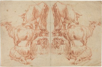 Quattro pecore e una mucca da Nicolaes Pietersz Berchem