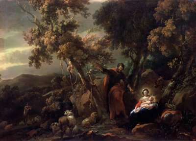 Riposo durante la fuga in Egitto da Nicolaes Pietersz. Berchem