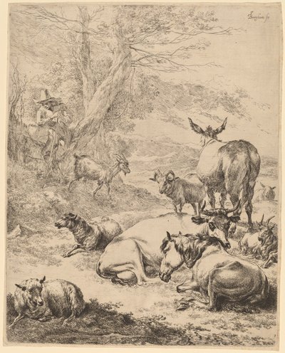 Mandria a riposo da Nicolaes Pietersz Berchem