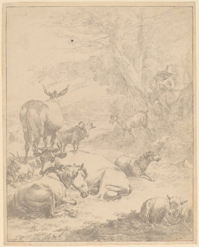 Mandria a riposo da Nicolaes Pietersz Berchem