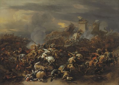 La battaglia di Alessandro Magno contro il re Poro da Nicolaes Pietersz. Berchem