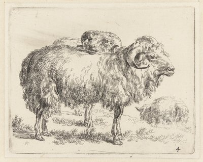 Due montoni e una pecora da Nicolaes Pietersz Berchem