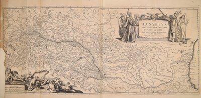 Danubius fluuius Europae maximus a fontibus ad ostia cum omnibus flumnibus ab utroque latere in illum defluentibus da Nicolaes Visscher