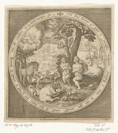 Adamo ed Eva nel paradiso da Nicolaes de Bruyn